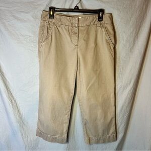 J Crew Classic Twill Chino Capri Pants Women’s Size 6 Khaki Favorite Fit